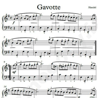 نت پیانو Gavotte In G Major هندل