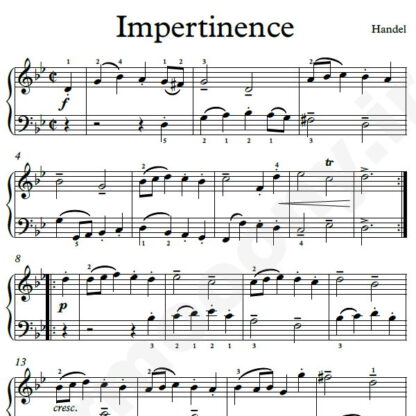 نت پیانو Impertinence هندل
