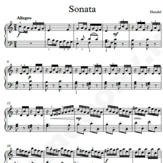 نت پیانو Sonata In C Major هندل