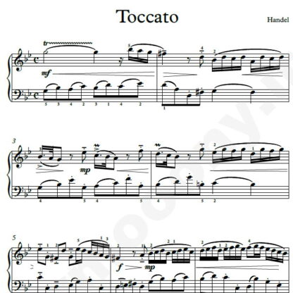 نت پیانو Toccato هندل