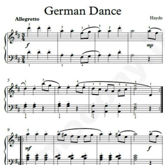 نت پیانو German Dance In D Major هایدن