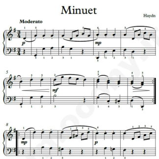 نت پیانو Minuet هایدن