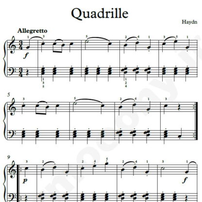 نت پیانو Quadrille هایدن