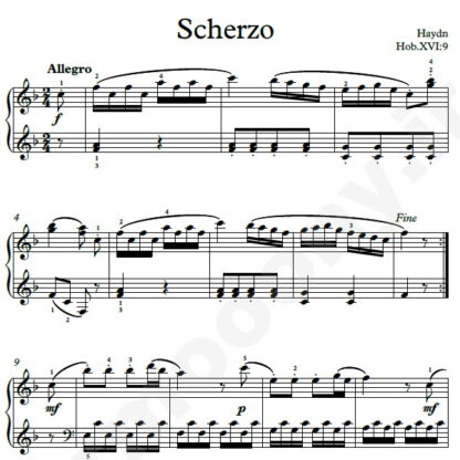 نت پیانو Scherzo هایدن