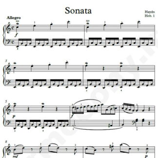 نت پیانو Sonata Hob.1 هایدن