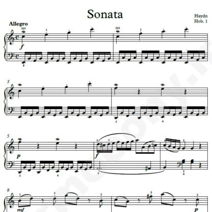 نت پیانو Sonata Hob.1 هایدن