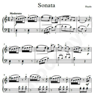 نت پیانو Sonata Hob.10 هایدن