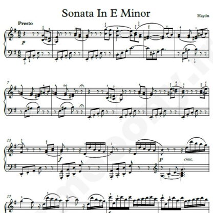 نت پیانو Sonata In E Minor هایدن