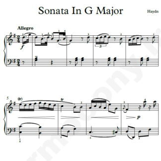 نت پیانو Sonata In G Major Hob.8 هایدن