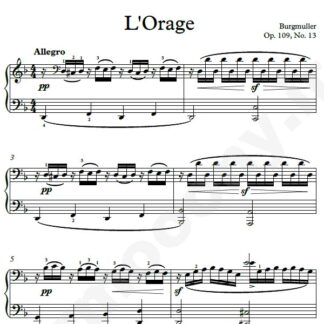 نت پیانو LOrage Op.109 No.13 فردریک برگمولر