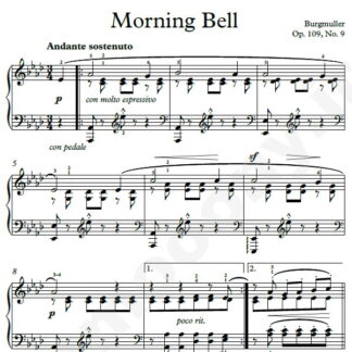 نت پیانو Morning Bell Op.109 No.9 فردریک برگمولر