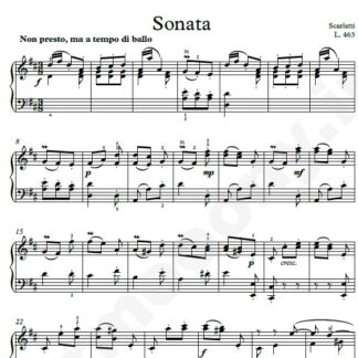 نت پیانو Sonata L.463 اسکارلاتی