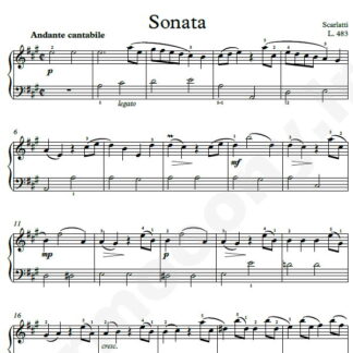 نت پیانو Sonata L.483 اسکارلاتی