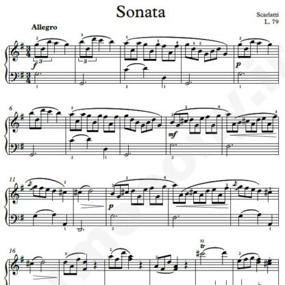 نت پیانو Sonata L.79 اسکارلاتی