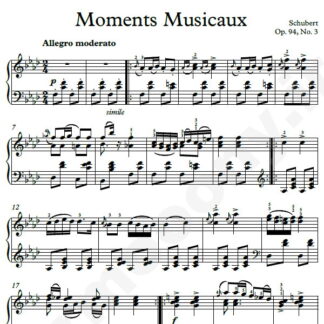 نت پیانو Moments Musicaux Op.94 No.3 شوبرت