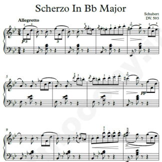 نت پیانو Scherzo In Bb Major DV-593 شوبرت