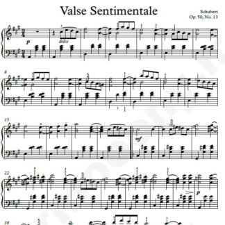 نت پیانو Valse Sentimentale Op.50 No.13 شوبرت