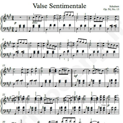 نت پیانو Valse Sentimentale Op.50 No.13 شوبرت