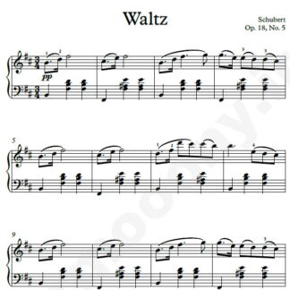 نت پیانو Waltz Op.18 No.5 شوبرت