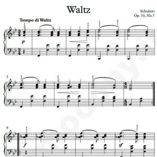 نت پیانو Waltz Op.33 No.7 شوبرت