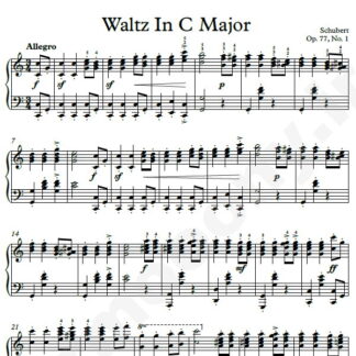 نت پیانو Waltz Op.77 No.1 شوبرت
