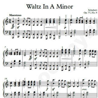 نت پیانو Waltz Op.77 No.9 شوبرت