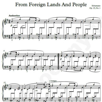 نت پیانو From Foreign Lands And People Op.15 No.1 شومن