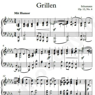 نت پیانو Grillen Op.12 No.4 شومن