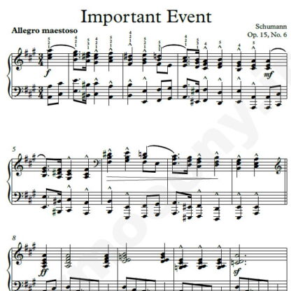 نت پیانو Important Event Op.15 No.6 شومن