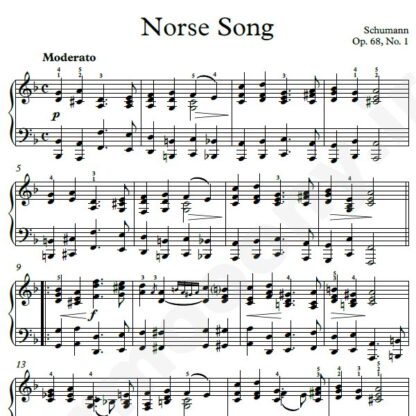 نت پیانو Norse Song Op.68 No.41 شومن