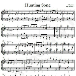 نت پیانو Op.68 No.7 Hunting Song شومن
