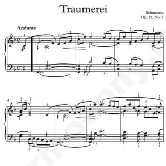 نت پیانو Traumerei Op.15 No.7 شومن