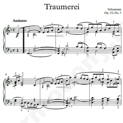 نت پیانو Traumerei Op.15 No.7 شومن