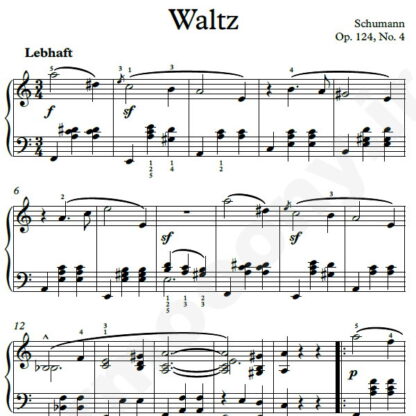 نت پیانو Waltz Op.124 No.4 شومن