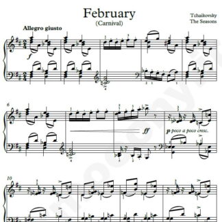 نت پیانو February Carnival چایکوفسکی