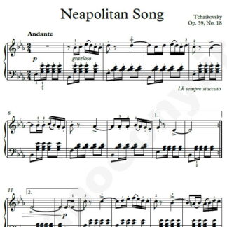 نت پیانو Neapolitan Song-Op.39 No.18 چایکوفسکی