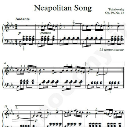 نت پیانو Neapolitan Song-Op.39 No.18 چایکوفسکی