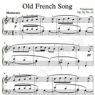 نت پیانو Old French Song Op.39 No.16 چایکوفسکی