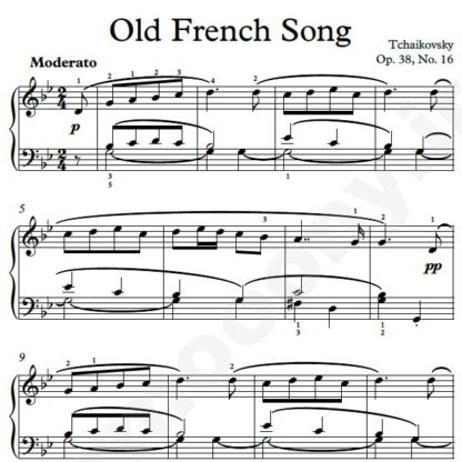 نت پیانو Old French Song Op.39 No.16 چایکوفسکی