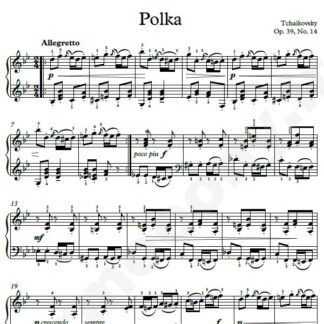 نت پیانو Polka Op.39 No.14 چایکوفسکی