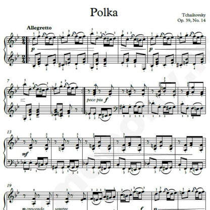 نت پیانو Polka Op.39 No.14 چایکوفسکی