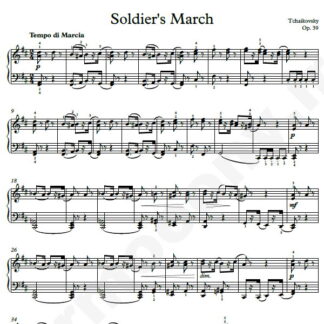 نت پیانو Soldiers March Op.39 چایکوفسکی