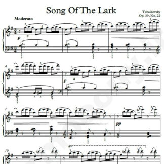 نت پیانو Song Of The Lark Op.39 No.22 چایکوفسکی