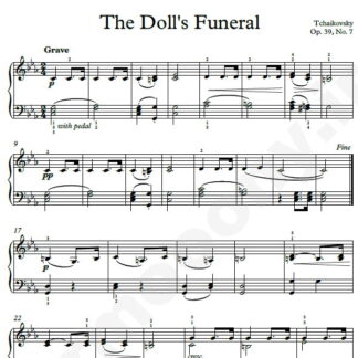 نت پیانو The Dolls Funeral Op.39 No.7 چایکوفسکی