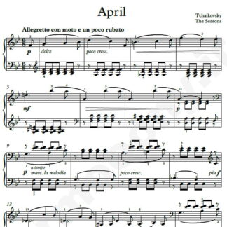 نت پیانو The Season April چایکوفسکی