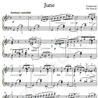 نت پیانو The Seasons June چایکوفسکی