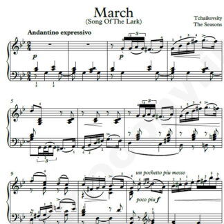 نت پیانو The Seasons March چایکوفسکی