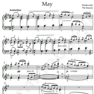نت پیانو The Seasons May چایکوفسکی