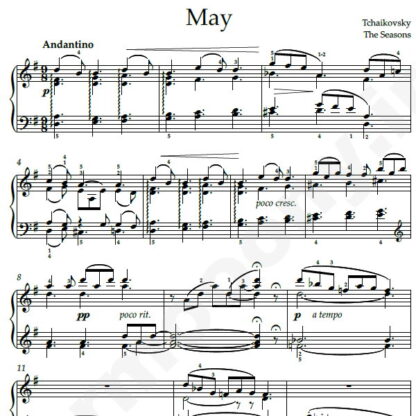 نت پیانو The Seasons May چایکوفسکی
