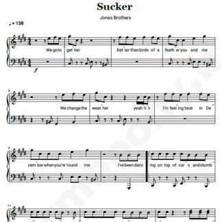 نت پیانو sucker jonas brothers